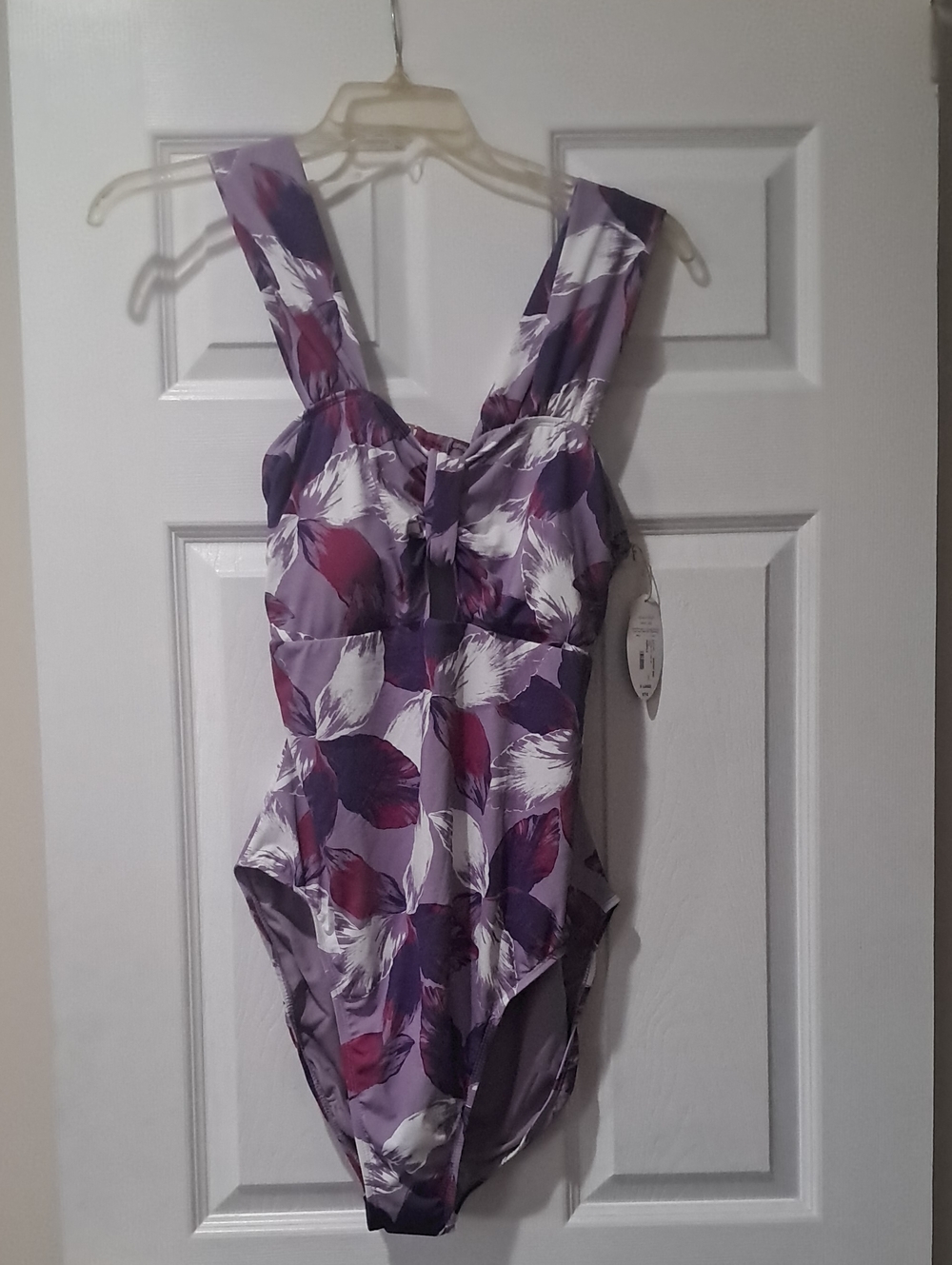 Women's Purple Floral One-Piece Swimsuit